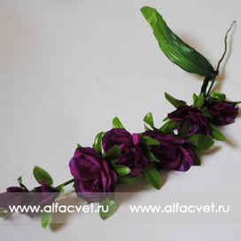 искусственные цветы ветки роз цвета фиолетовый 7