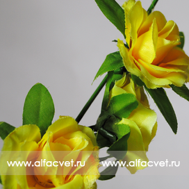 искусственные цветы ветки роз цвета желтый 1