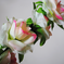 искусственные цветы ветки роз цвета белый с розовым 19