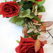 искусственные цветы ветка роз цвета красный 4