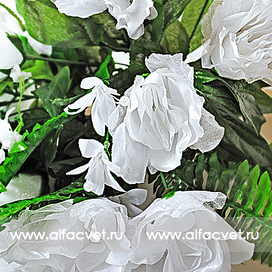 искусственные цветы букет свадебный роз цвета белый 6