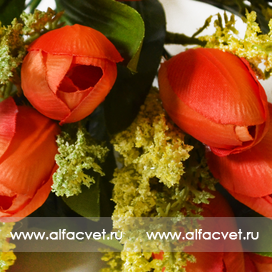 искусственные цветы букет тюльпанов цвета красный 4