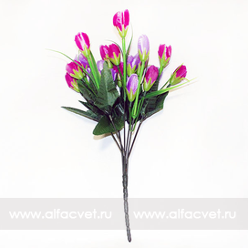 искусственные цветы тюльпаны цвета фиолетовый с сиреневым 50