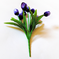 искусственные цветы букет тюльпанов цвета фиолетовый с белым 15