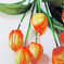 искусственные цветы букет тюльпанов цвета желтый с оранжевым 17