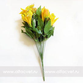 искусственные цветы тюльпаны-лилии цвета желтый 1