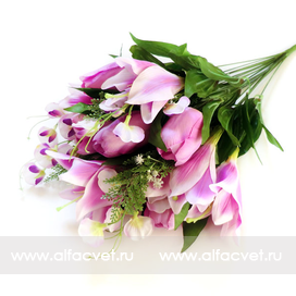 искусственные цветы тюльпаны-лилии цвета фиолетовый 7