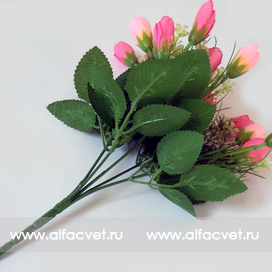 искусственные цветы букет тюльпанов с добавкой травка-ромашка цвета розовый 5