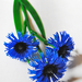 искусственные цветы василек ветка (пластмассовая) цвета синий 12