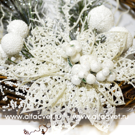 искусственные цветы рождественский венок цвета белый 6